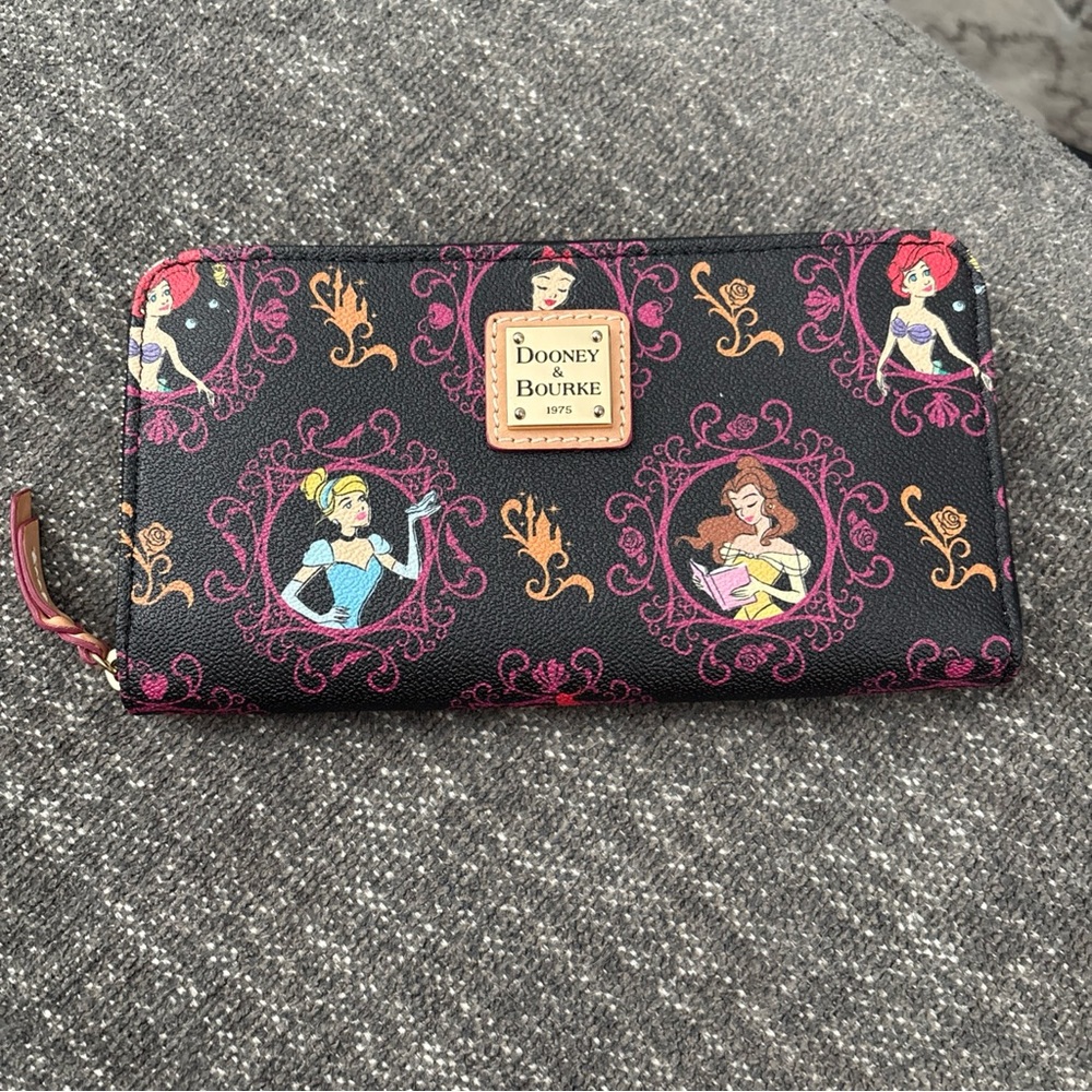Dooney & Bourke Black Wallet with Princess Motif